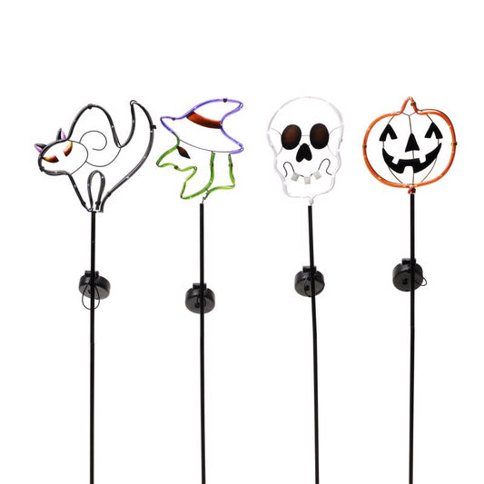 Alpine Assorted Metal 23.3 in. H X 8 in. L X 1 in. W Halloween Solar Garden Stake