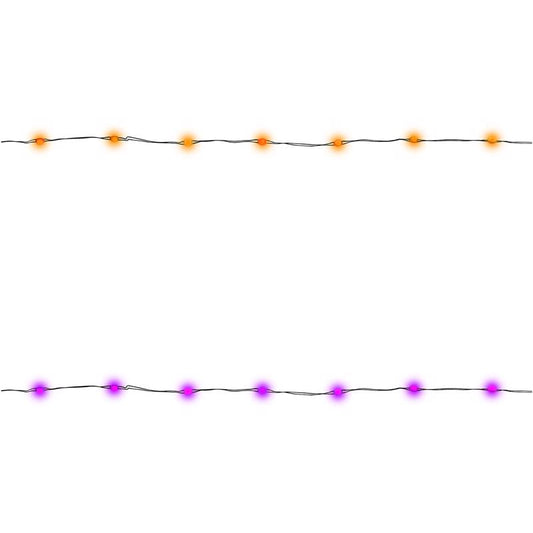 Celebrations Halloween Orange/Purple 50 ct 1 in. LED Prelit Light String String Lights