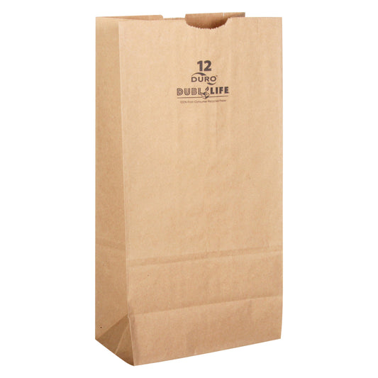 Recycled Paper Brown Shopping Bag 500 pk 7.125 in. H X 4.375 in. W X 13.6875 in. L