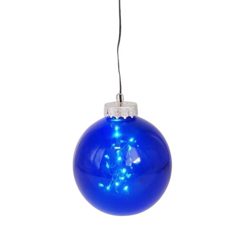 Celebrations Blue LED Blue Ornament 5 in. Hanging Decor