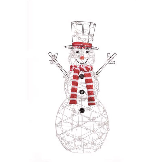 Celebrations LED Cool White Lighted Snowman 4 ft. Yard Decor