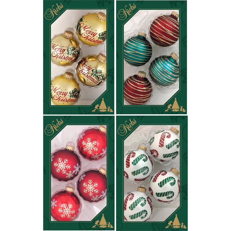 Christmas by Krebs Gold/Green/Red/White Ball Ornaments