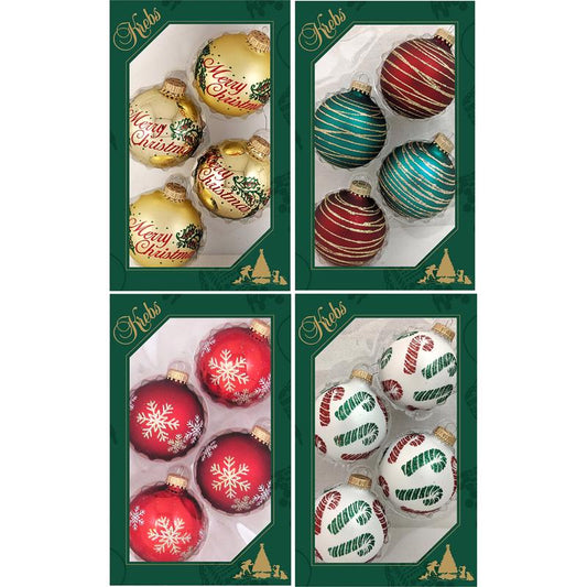 Christmas by Krebs Gold/Green/Red/White Ball Ornaments