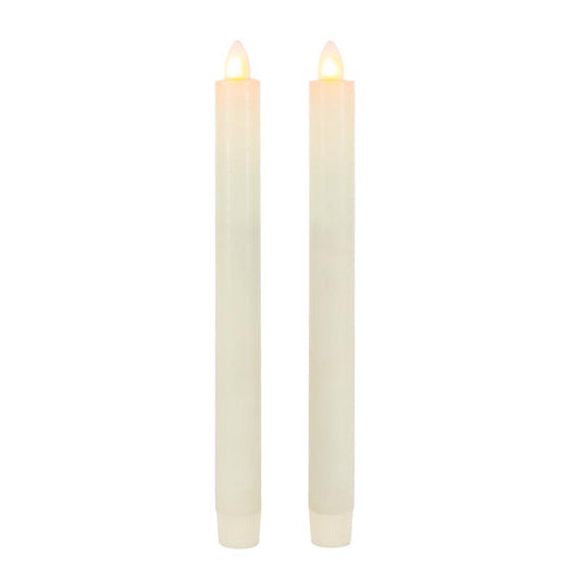 Gerson LED Bisque Aurora Flame Taper Candle 10 in.