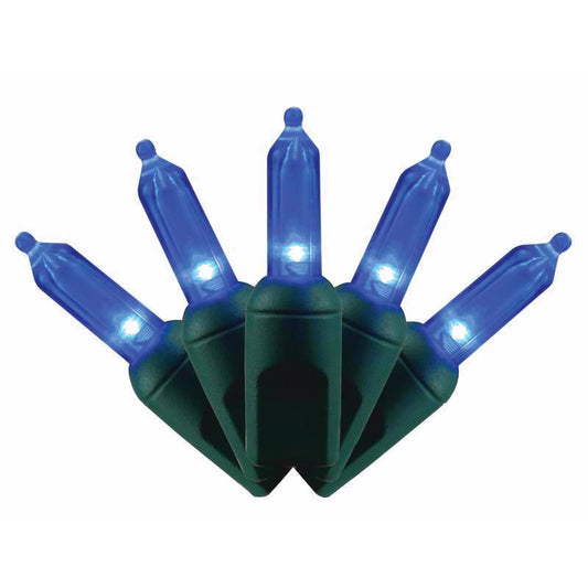 Celebrations Platinum LED T5 Blue 50 ct String Christmas Lights 25 ft.