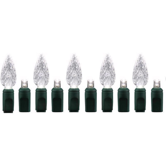 Celebrations Platinum LED C6 Pure White Duet 50 ct String Christmas Lights 25 ft.