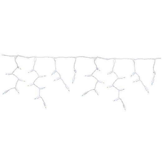Celebrations Platinum LED T5 Pure White/Warm White 100 ct Icicle Christmas Lights 9.5 ft.