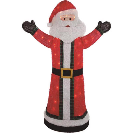 Celebrations Tinsel Santa 4.75 ft. Yard Decor