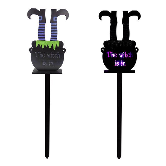 Alpine 36 in. LED Prelit Witch Legs Light Stake Yard Decor