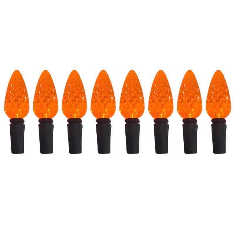 Celebrations Orange 100 ct 2 in. LED C6 Halloween String Lights