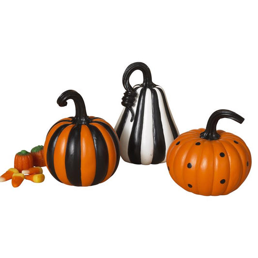 Gerson 4.3 in. Assorted pumpkins Halloween Decor