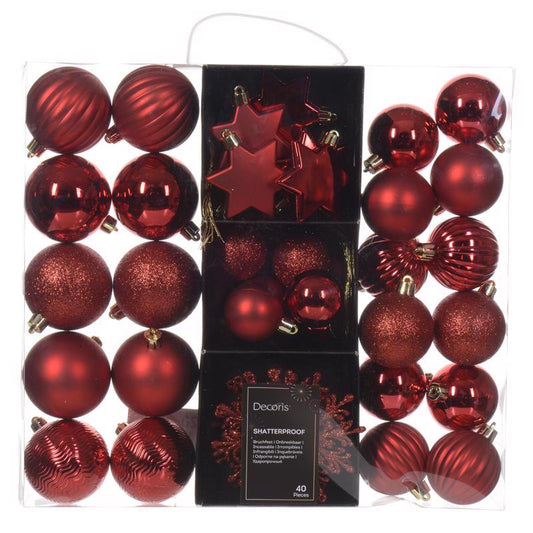 Decoris Red Assorted Ornaments