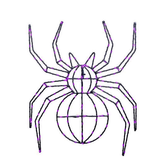 Celebrations Purple 140 ct 16 in. LED Prelit Illuminated Spider Halloween Decor