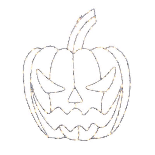 Celebrations Orange 155 ct 15 in. LED Prelit Illuminated Pumpkin Window Decor