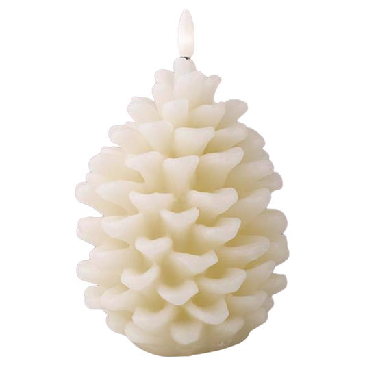Lumineo LED Cream Pinecone Candle 6 in.