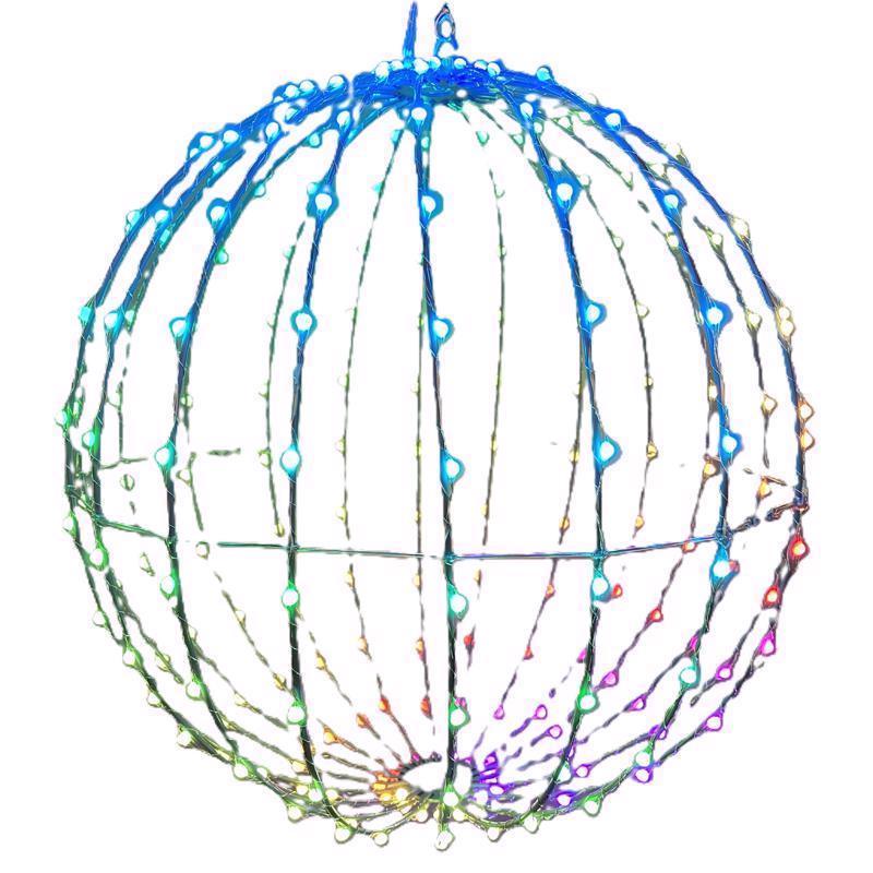Celebrations Platinum LED RGBW Foldable Sphere 12 in. Hanging Decor