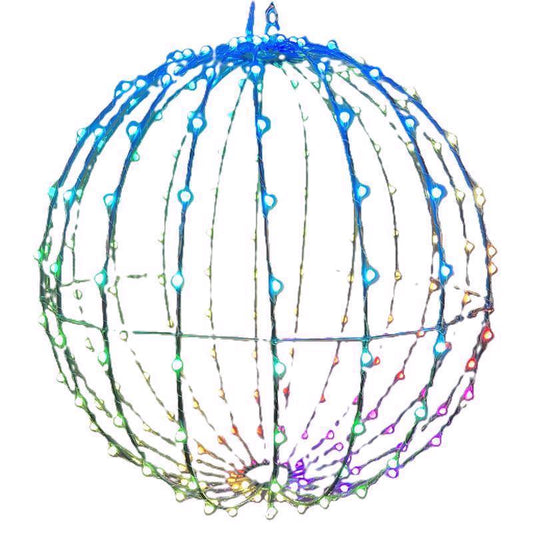 Celebrations Platinum LED RGBW Foldable Sphere 12 in. Hanging Decor