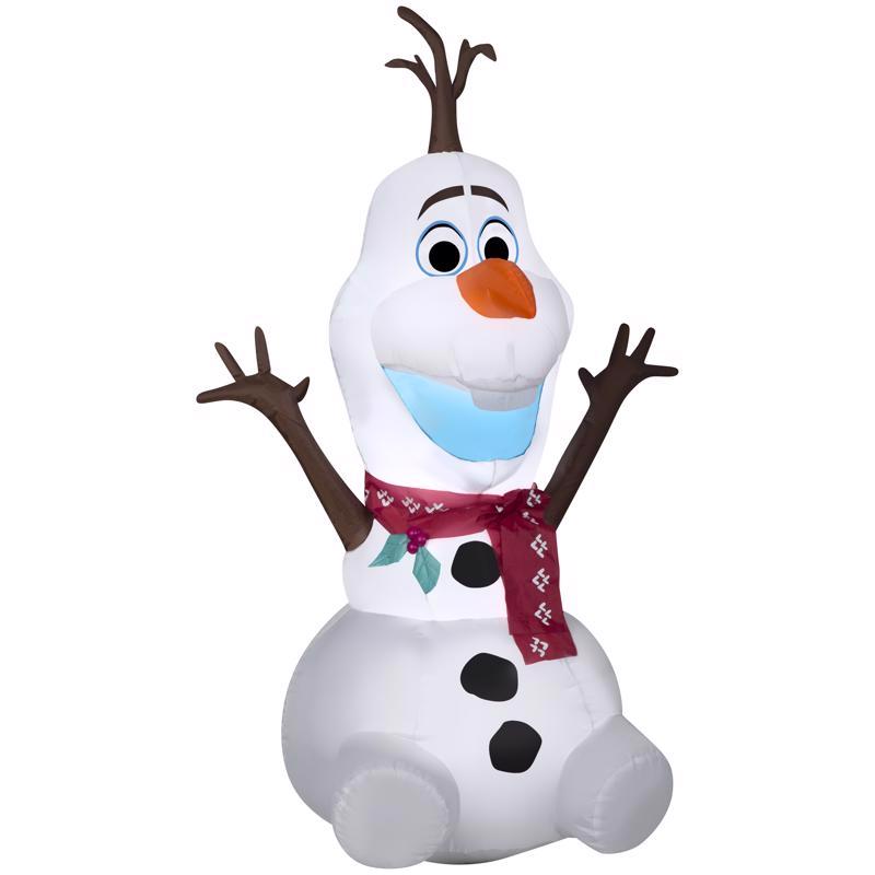 Disney Airblown Christmas Inflatable Olaf with Red Scarf 48 in. Inflatable