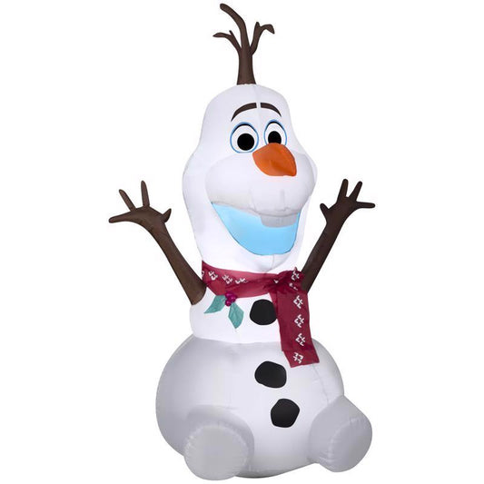 Disney Airblown Christmas Inflatable Olaf with Red Scarf 48 in. Inflatable