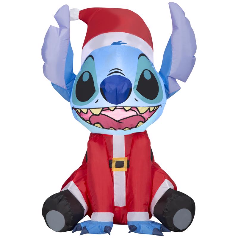 Disney Airblown Christmas Inflatable Stitch in Santa Suit 36 in. Inflatable