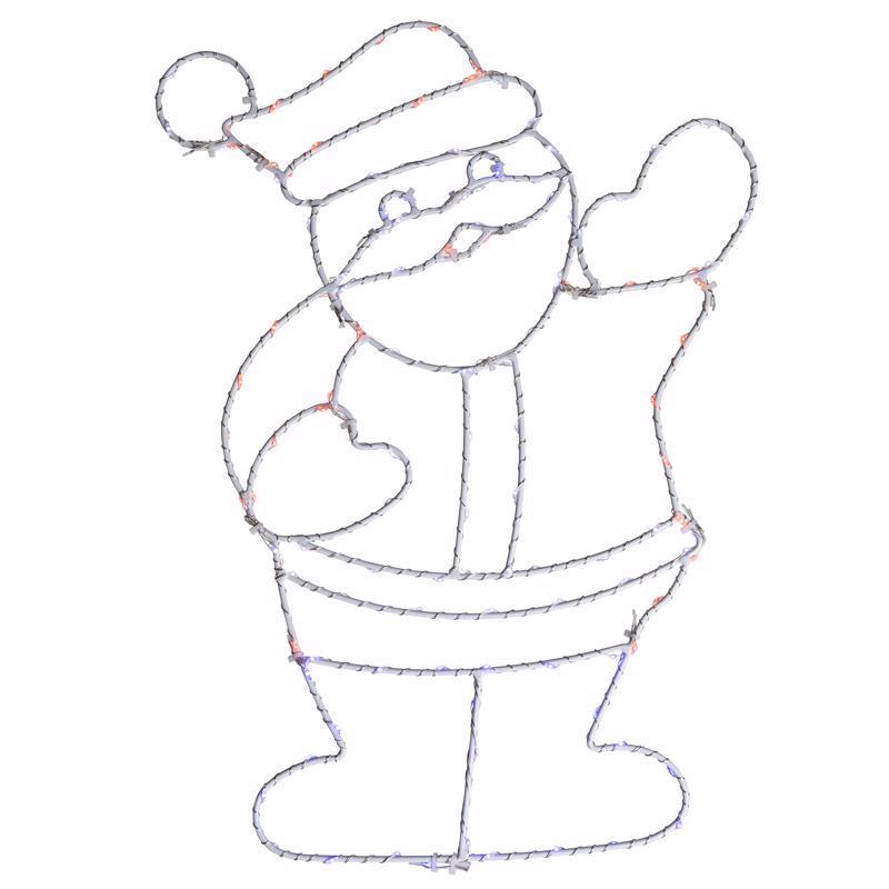 Celebrations LED Santa Silhouette 14 in. Hanging Decor