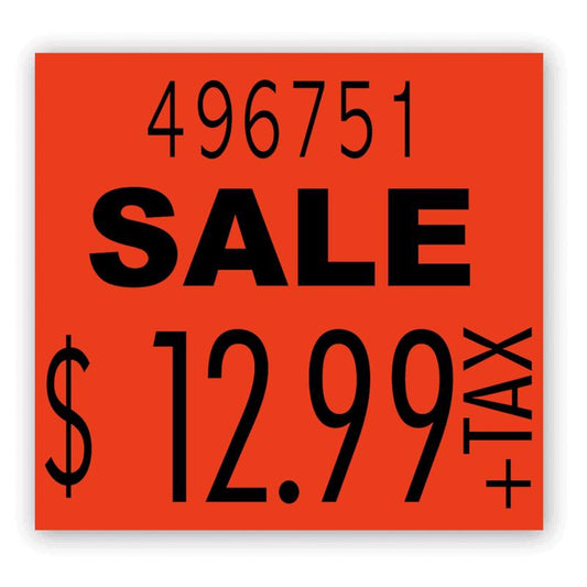 Miscellaneous Labels Adhesive Backed Red Price Label 1750 each