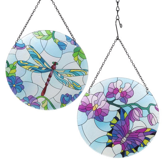 Exhart Assorted Glass/Metal 16 in. H Dragonfly & Butterfly Outdoor Decoration