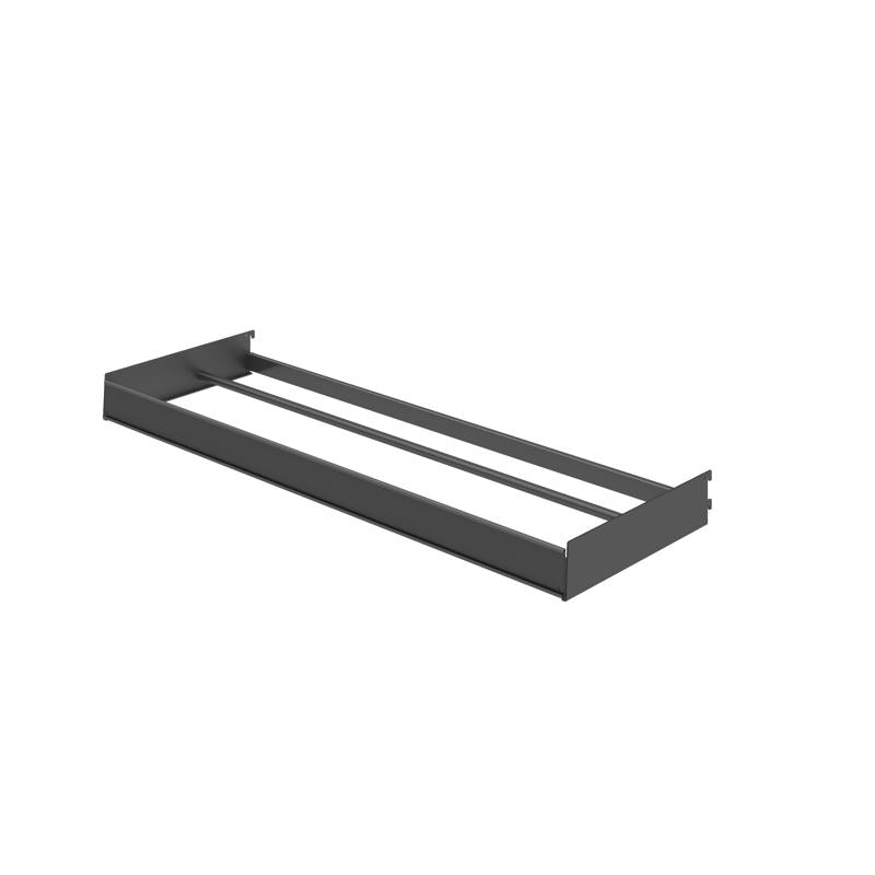 6 in. H X 51 in. W X 19 in. D Black Metal Rope Fixture Rack