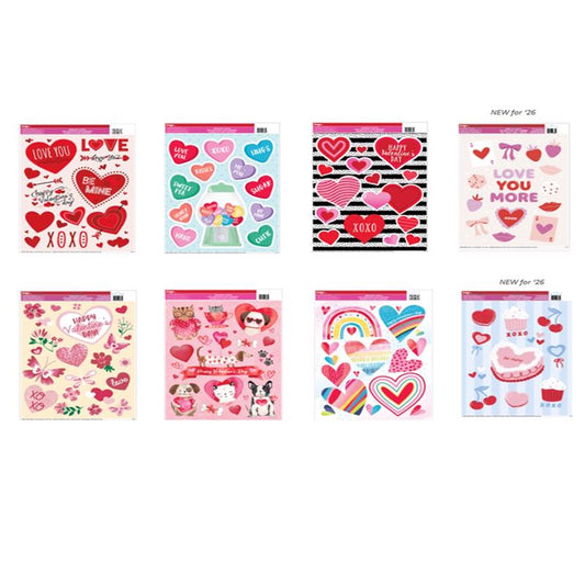 IG Design Valentine Cling Flower Display Window Clings 1 each