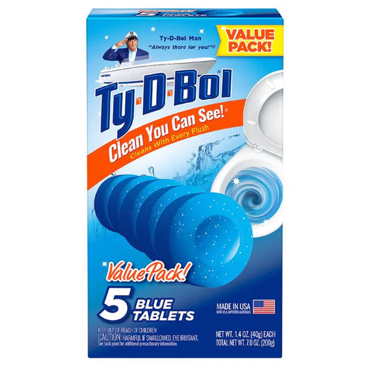 Ty-D-Bol Blue Spruce Scent Automatic Toilet Bowl Cleaner 7 oz. Pack (Pack of 10)
